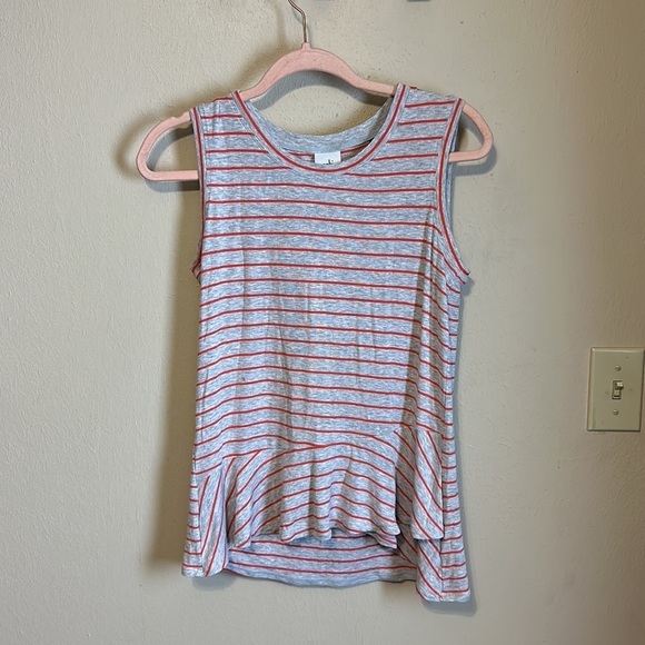 CAbi Tangerine striped‎ peplum tank #5331, size XS - Picture 2 of 7